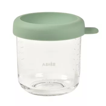BEABA contenitore in vetro per alimenti per neonati con coperchio ermetico 250 ml verde salvia