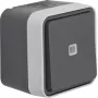 Hager WNC003 deviatore con spia di controllo, da parete, IP55, grigio