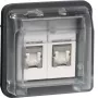 HAGER WNA227 inserto presa dati UAE, 8/8 poli schermato, Cat.6, W.1 IP55, grigio