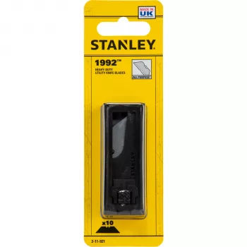 STANLEY BLACK&DECKER Stanley lame universali 1992 10 pezzi – lame trapezoidali in acciaio al carbonio di alta qualità per cutter standard