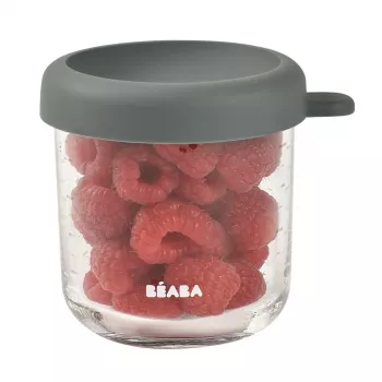 BEABA Vasetti di vetro per conservazione con coperchio ermetico 250 ml Mineral