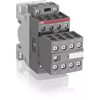 ABB NF44E Contattore Ausiliario, 4NO+4NC, Bobina Elettronica 24-60V AC/20-60V DC, Morsetti a Vite, Guida DIN