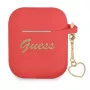 GUESS GUA2LSCHSR Custodia AirPods 1/2 Rossa Silicone Charm Heart Collection