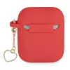 GUESS GUA2LSCHSR Custodia AirPods 1/2 Rossa Silicone Charm Heart Collection