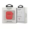 GUESS GUA2LSCHSR Custodia AirPods 1/2 Rossa Silicone Charm Heart Collection