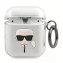 Karl Lagerfeld KLA2UKHGS Custodia AirPods 1/2 Argento Glitter Karl's Head