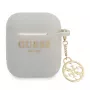 Guess GUA2LSC4EG Custodia AirPods 1/2 Grigia Silicone Ciondolo 4G Collezione