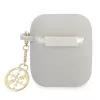 Guess GUA2LSC4EG Custodia AirPods 1/2 Grigia Silicone Ciondolo 4G Collezione