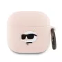 Karl Lagerfeld Silicone Choupette Testa 3D Custodia per AirPods 4 - Rosa