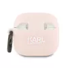 Karl Lagerfeld Silicone Choupette Testa 3D Custodia per AirPods 4 - Rosa