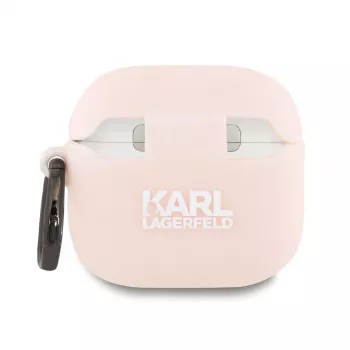 Karl Lagerfeld Silicone Choupette Testa 3D Custodia per AirPods 4 - Rosa