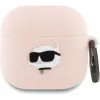 Karl Lagerfeld Silicone Choupette Testa 3D Custodia per AirPods 4 - Rosa