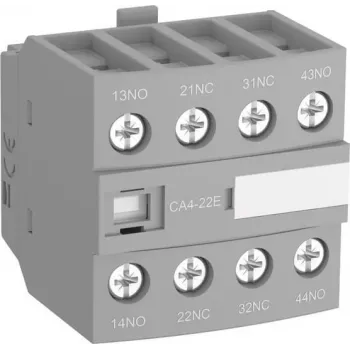 ABB CA4-40E Blocco Contatti Ausiliario, 4 NO, Montaggio Frontale, Morsetti a Vite