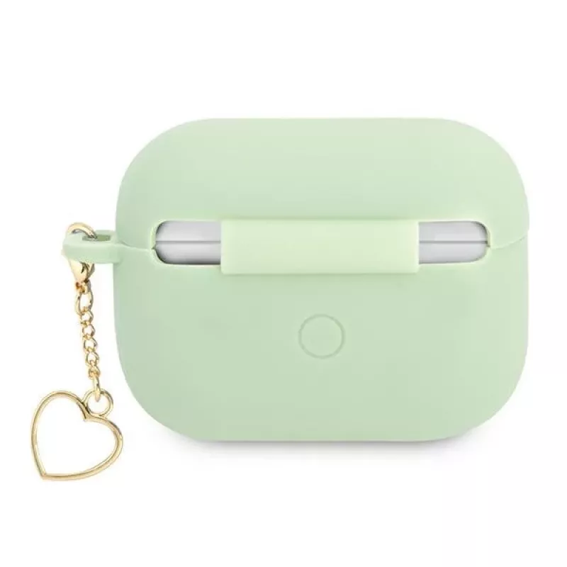 GUESS GUAPLSCHSN Custodia AirPods Pro Verde Silicone Charm Heart Collection