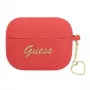 Custodia GUESS per AirPods Pro in silicone rossa Charm Heart Collection