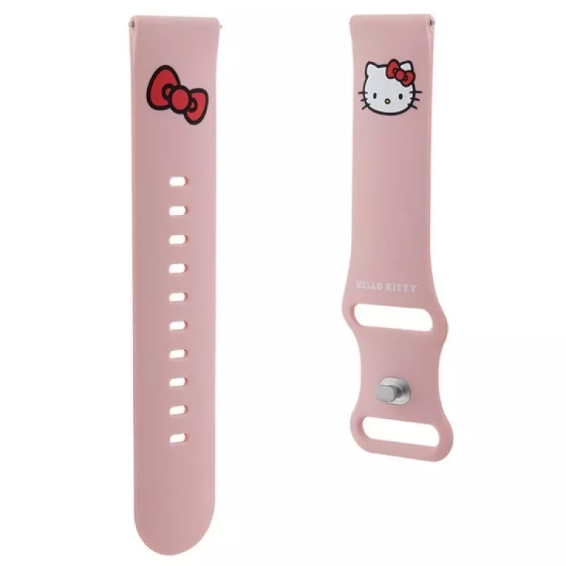 Bracciale universale in silicone Hello Kitty 22mm rosa con design testa Kitty