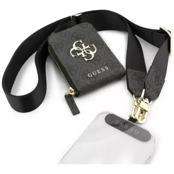 Tracolla universale per telefono GUESS 4G Metal Logo con piccola pochette nera