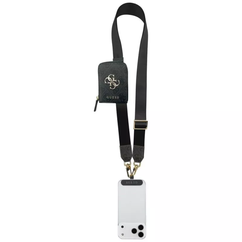 Tracolla universale per telefono GUESS 4G Metal Logo con piccola pochette nera