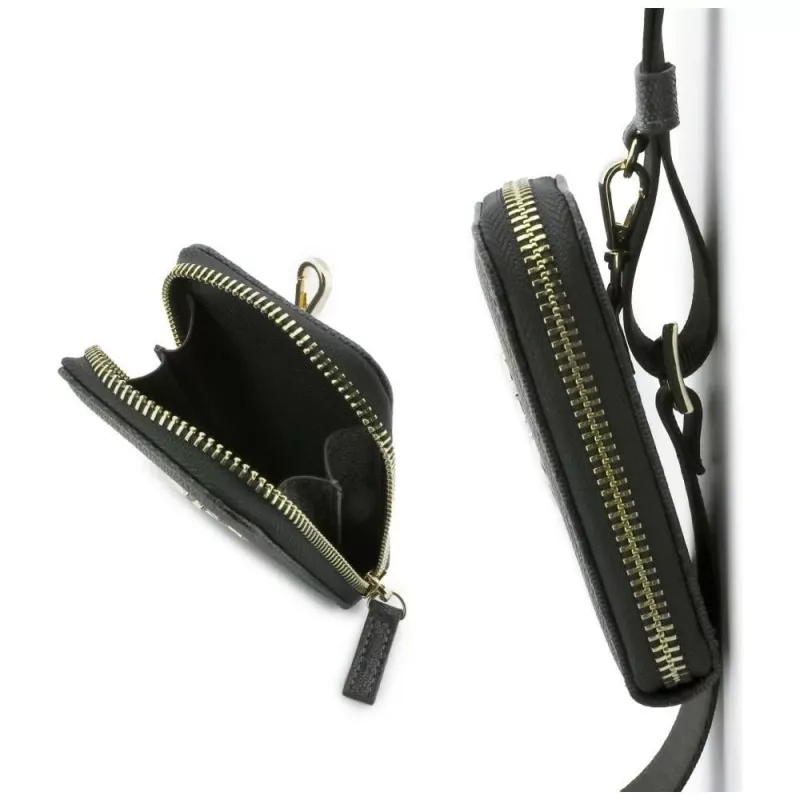 Tracolla universale per telefono GUESS 4G Metal Logo con piccola pochette nera