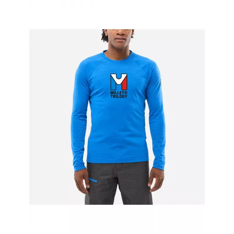 Baselayer tecnico Millet Trilogy Wool TS LS - Icon Blue, uomo M