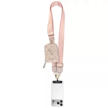 Tracolla universale per telefono GUESS 4G Metal Logo con piccola pochette - Rosa