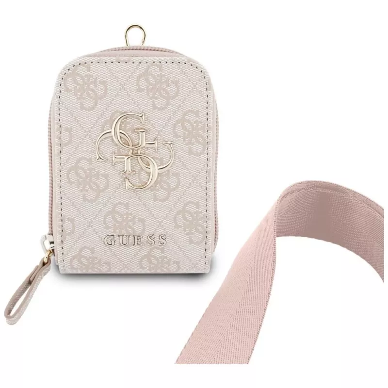 Tracolla universale per telefono GUESS 4G Metal Logo con piccola pochette - Rosa