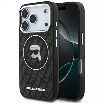 Custodia MagSafe Karl Lagerfeld IML Karl Head Logo per iPhone 17 Pro Max nera
