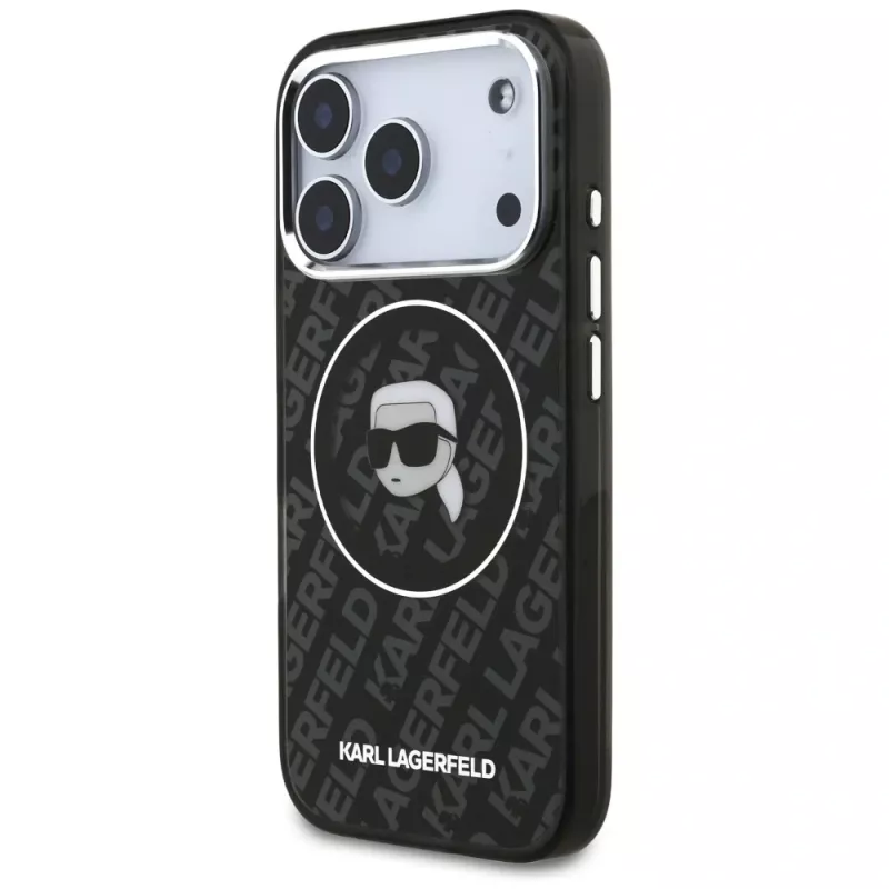 Custodia MagSafe Karl Lagerfeld IML Karl Head Logo per iPhone 17 Pro Max nera