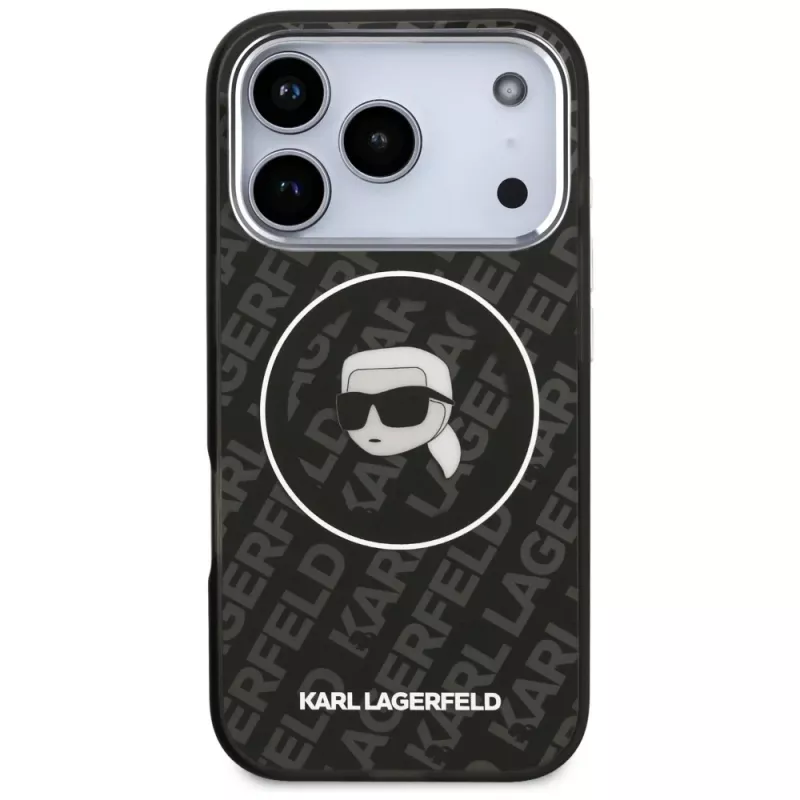 Custodia MagSafe Karl Lagerfeld IML Karl Head Logo per iPhone 17 Pro Max nera