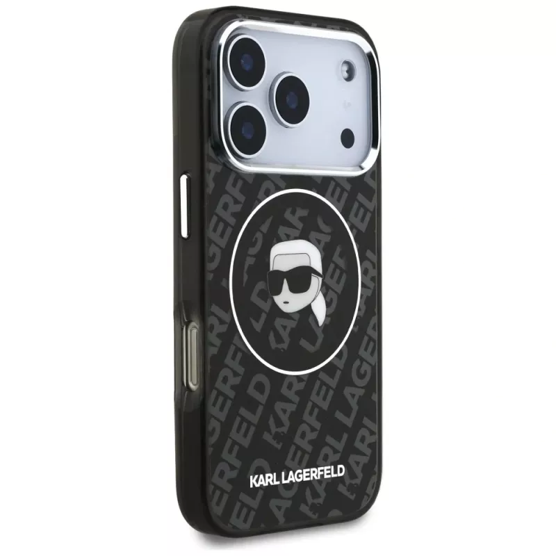 Custodia MagSafe Karl Lagerfeld IML Karl Head Logo per iPhone 17 Pro Max nera