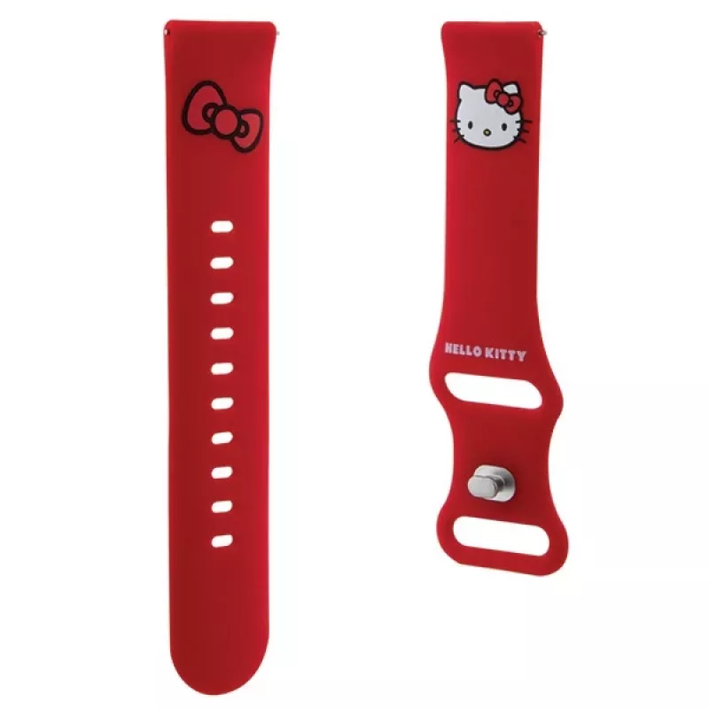 Bracciale universale in silicone Hello Kitty HKUWMSCHBLR testa Kitty rossa 20mm