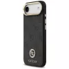 Custodia MagSafe GUESS 4G Strass Logo per iPhone Air con tasti in metallo e cinturino da polso - Nera