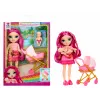 MGA Rainbow High Jr High Babysitters bambola moda - Stella Monroe, bambola da collezione da 23 cm completamente snodata con accessori per il babysitting