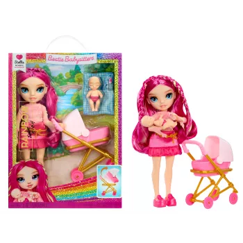 MGA Rainbow High Jr High Babysitters bambola moda - Stella Monroe, bambola da collezione da 23 cm completamente snodata con accessori per il babysitting