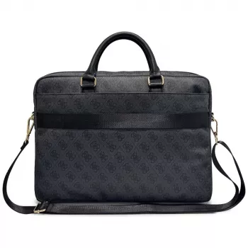 Borsa per laptop GUESS 4G Round & Classic Logos Stripe 16 pollici nera