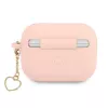 Custodia GUESS per AirPods Pro in silicone rosa Charm Heart Collection