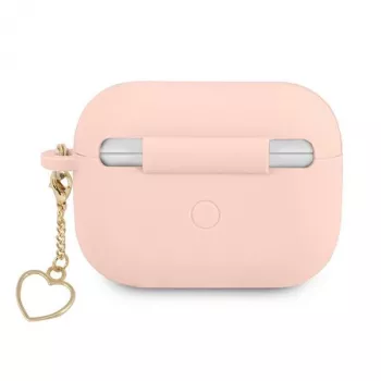 Custodia GUESS per AirPods Pro in silicone rosa Charm Heart Collection