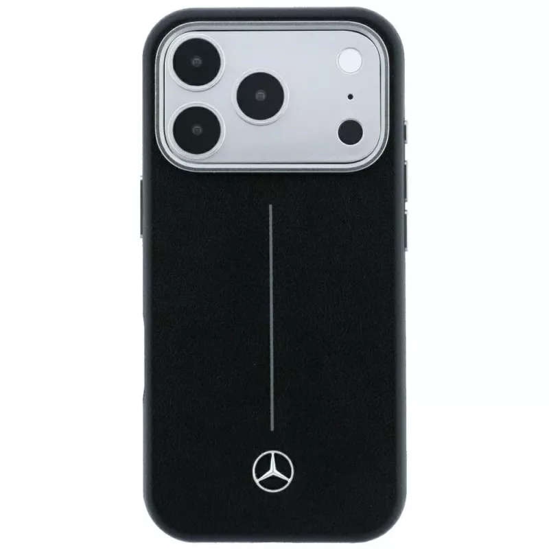 Custodia MagSafe Mercedes Pelle Semi Wrap Iconic Line per iPhone 18 Pro Max / 17 Pro Max - Nero