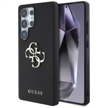 Custodia GUESS Grained Big 4G Logo Small Classic Logo per Samsung Galaxy S25 Ultra - Nero