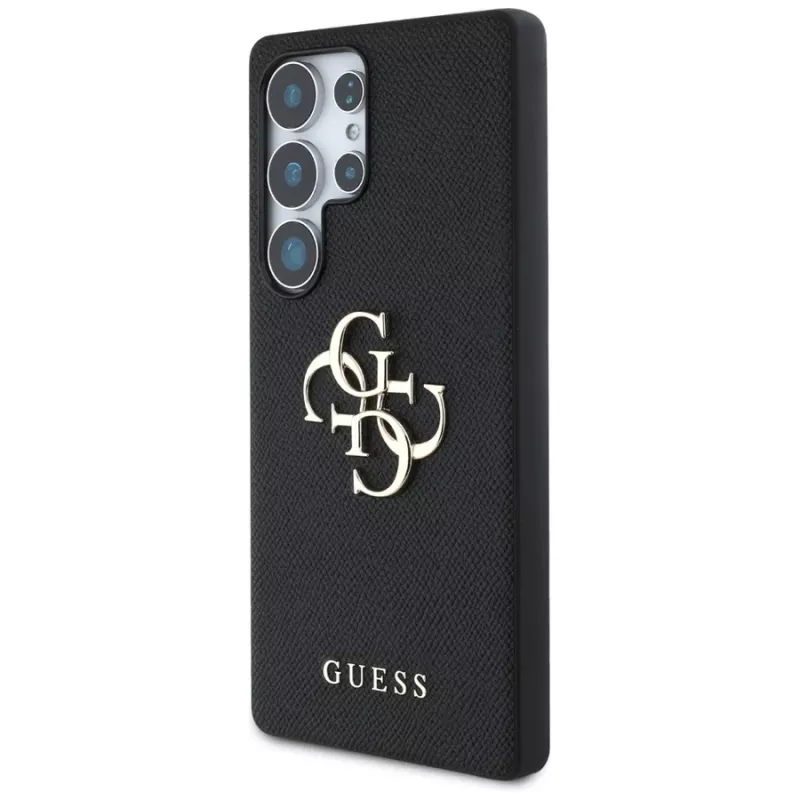 Custodia GUESS Grained Big 4G Logo Small Classic Logo per Samsung Galaxy S25 Ultra - Nero