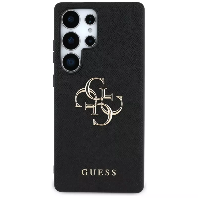 Custodia GUESS Grained Big 4G Logo Small Classic Logo per Samsung Galaxy S25 Ultra - Nero