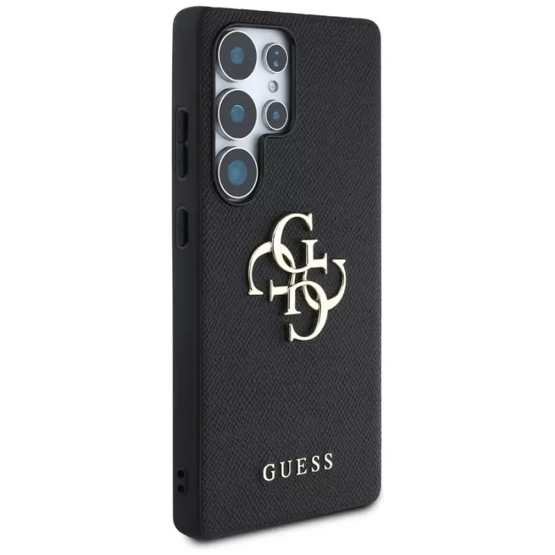 Custodia GUESS Grained Big 4G Logo Small Classic Logo per Samsung Galaxy S25 Ultra - Nero