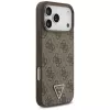Custodia MagSafe GUESS Pelle 4G Triangle Strass per iPhone 18 Pro Max / 17 Pro Max - Marrone