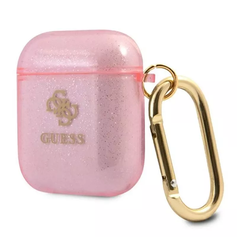 Custodia protettiva GUESS Glitter Collection per Apple AirPods 1/2 - Rosa