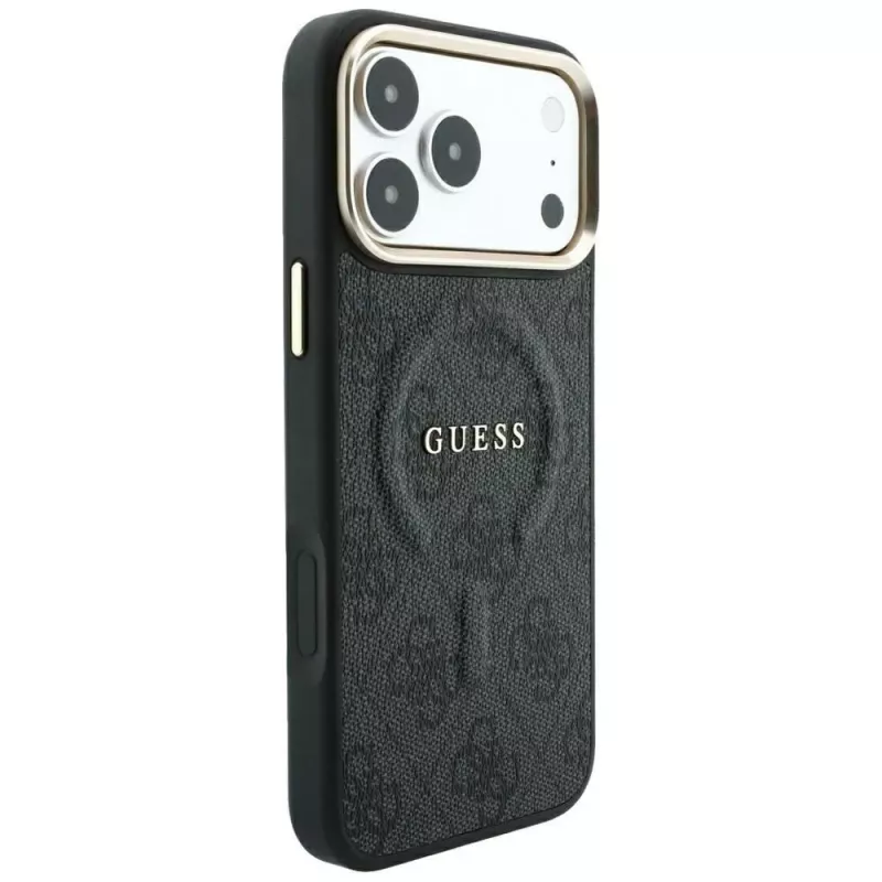 Custodia MagSafe GUESS Embossed 4G Classic per iPhone 17 Pro Max / 18 Pro Max - Nero