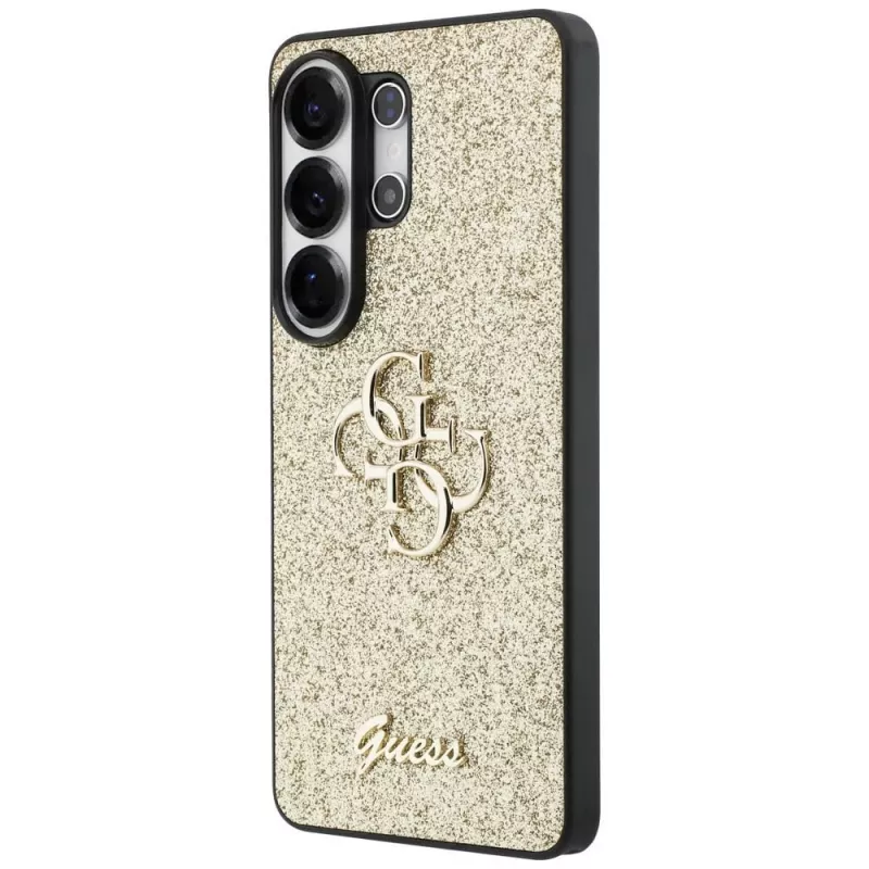 Custodia GUESS Fixed Glitter Big 4G Metal Logo per Samsung Galaxy S26 Ultra - Oro