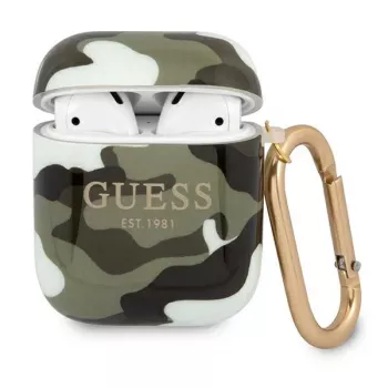 Custodia GUESS Camo Collection per AirPods 1/2 Verde/Khaki