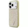 Custodia MagSafe GUESS Glitter Triangle Logo per iPhone 17 Pro - oro