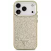 Custodia MagSafe GUESS Glitter Triangle Logo per iPhone 17 Pro - oro