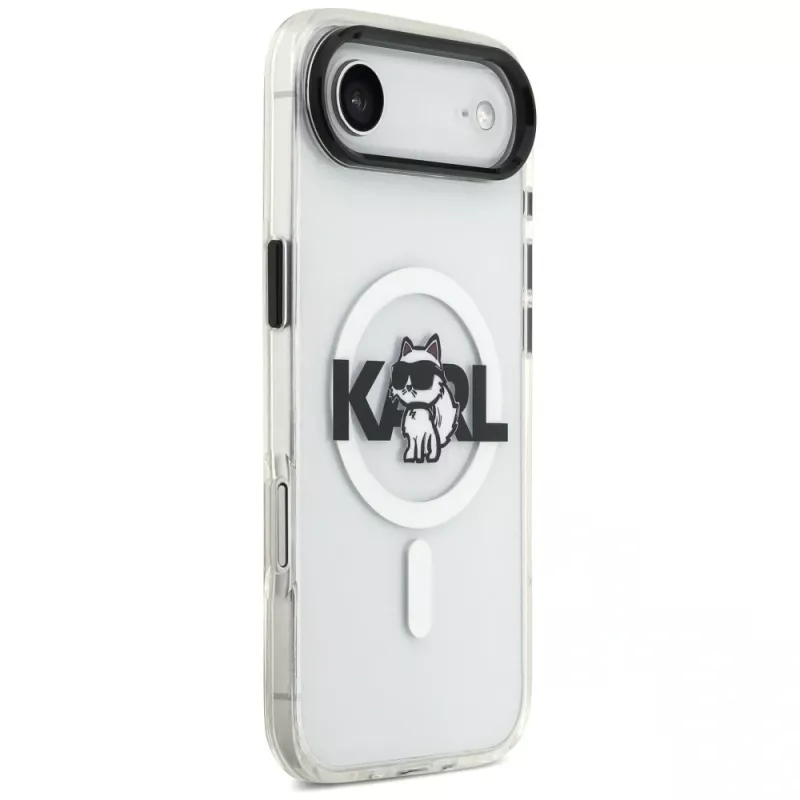 Karl Lagerfeld IML Choupette Sketch Logo Custodia MagSafe per iPhone Air, Trasparente